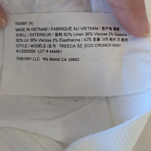 Theory blazer and pants in white linen - Picture 8 of 15